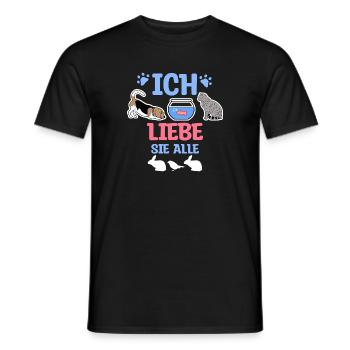 Haustiere Statement Hund Katze Maus Hase Fisch - Männer T-Shirt - Schwarz - Vorne - AI Model Male 178 light (178cm)