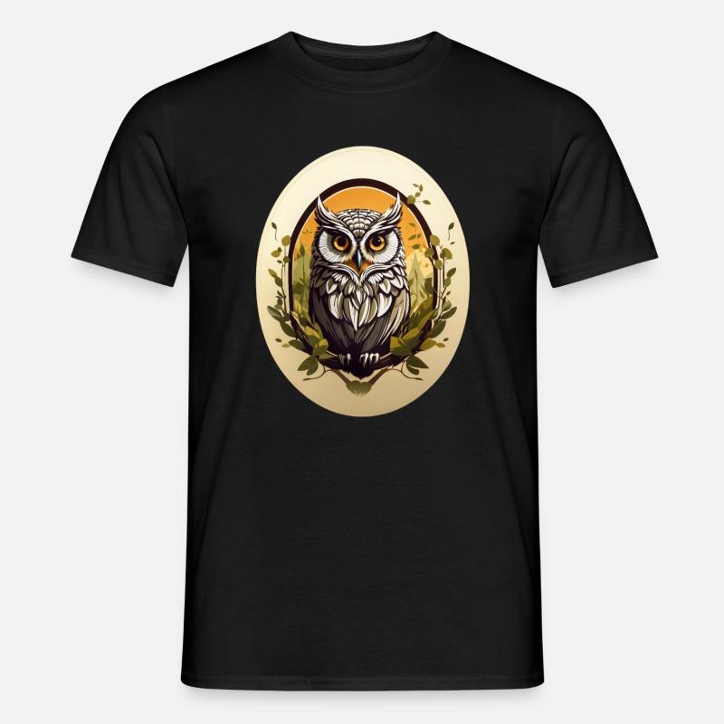 Eule - Männer T-Shirt - Schwarz