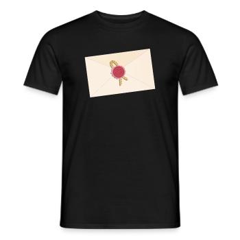 Enveloppe fermée avec sceau - T-shirt homme - noir - Devant - AI Model Male 178 light (178cm)