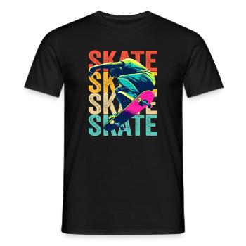 Skateboarding Schlittschuh - Männer T-Shirt - Schwarz - Vorne - AI Model Male 178 light (178cm)