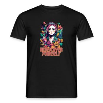 Redécouvrez-vous - Graphique esthétique tendance - T-shirt homme - noir - Devant - AI Model Male 178 light (178cm)