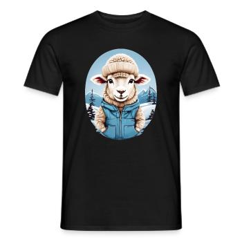 Süßes Schaf - Männer T-Shirt - Schwarz - Vorne - AI Model Male 178 light (178cm)