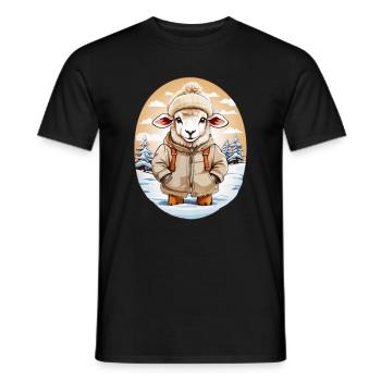 Schaf kuschelig süß - Männer T-Shirt - Schwarz - Vorne - AI Model Male 178 light (178cm)