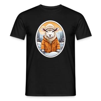 Süßes kuscheliges Schaf - Männer T-Shirt - Schwarz - Vorne - AI Model Male 178 light (178cm)