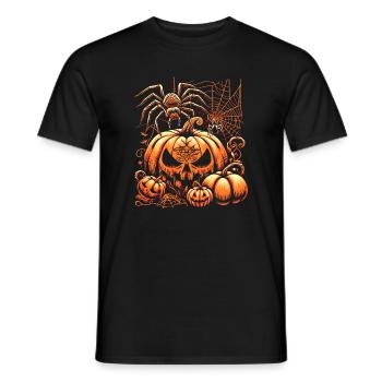 Halloween-Spinne mit Kürbissen - Männer T-Shirt - Schwarz - Vorne - AI Model Male 178 light (178cm)