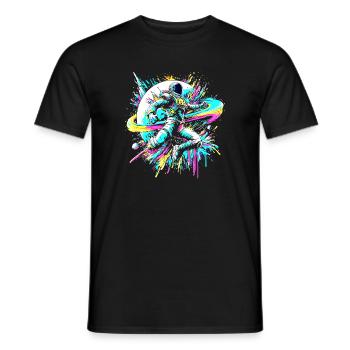 Astronaut bunte Farb Explosion Graffiti Weltraum - Männer T-Shirt - Schwarz - Vorne - AI Model Male 178 light (178cm)