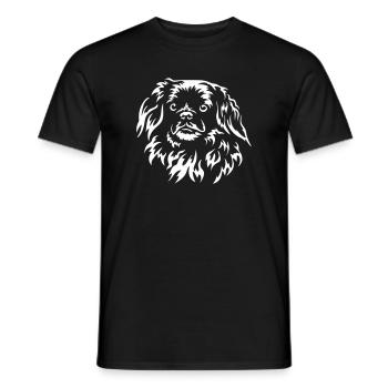 Tête d’épagneul tibétain « BlackEdition » - T-shirt homme - noir - Devant - AI Model Male 178 light (178cm)
