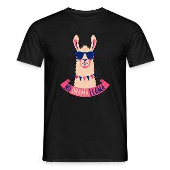 No Drama Llama with Sunglasses - Men's T-Shirt - black - Front - AI Model Male 178 light (178cm)