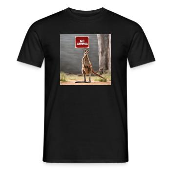 NoJumping - Kangaroo MEME - Männer T-Shirt - Schwarz - Vorne - AI Model Male 178 light (178cm)