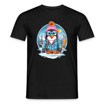 Cute Penguin - Men's T-Shirt - black - Front - AI Model Male 178 light (178cm)
