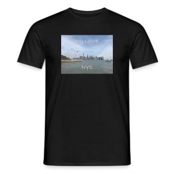 My Love NYC - Männer T-Shirt - Schwarz - Vorne - AI Model Male 178 light (178cm)