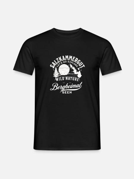 Salzkammergut Wildnissee Bergsee Naturmotiv - Männer T-Shirt - Schwarz