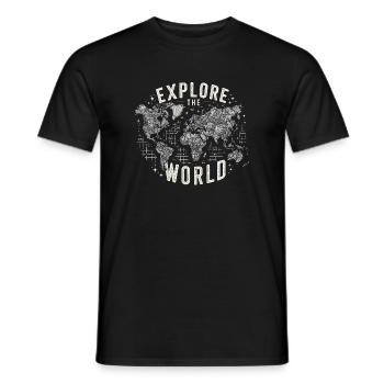 Explore the World - Men's T-Shirt - black - Front - AI Model Male 178 light (178cm)