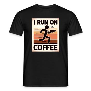 I Run on Coffee - Männer T-Shirt - Schwarz - Vorne - AI Model Male 178 light (178cm)