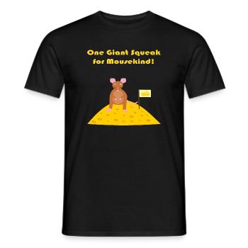 mouse on the moon Funny Sci Fi Fantasy Art - Men's T-Shirt - black - Front - AI Model Male 178 light (178cm)