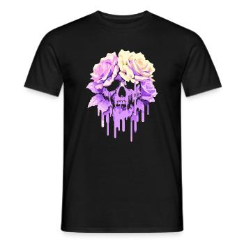 Blüten des Verfalls: Pastell-Gothic-Melancholie - Männer T-Shirt - Schwarz - Vorne - AI Model Male 178 light (178cm)