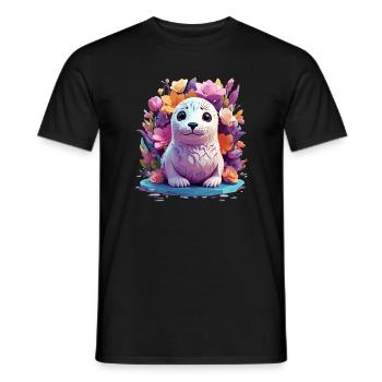 Sceau mignon - T-shirt homme - noir - Devant - AI Model Male 178 light (178cm)