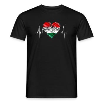 Budapest Skyline Heartbeat Hongrie Coeur Budapester - T-shirt homme - noir - Devant - AI Model Male 178 light (178cm)