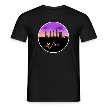 Wien Fineline Skyline - Männer T-Shirt - Schwarz - Vorne - AI Model Male 178 light (178cm)