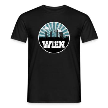Wien Blue Hour Skyline - Männer T-Shirt - Schwarz - Vorne - AI Model Male 178 light (178cm)
