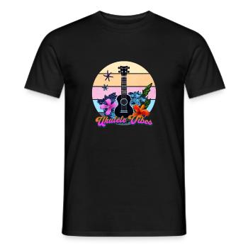 Ukulele Vibes Rétro Tropic Circle - T-shirt homme - noir - Devant - AI Model Male 178 light (178cm)