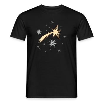 xmas Sterne Sternschnuppe Schnee Symbol Weihnacht - Männer T-Shirt - Schwarz - Vorne - AI Model Male 178 light (178cm)