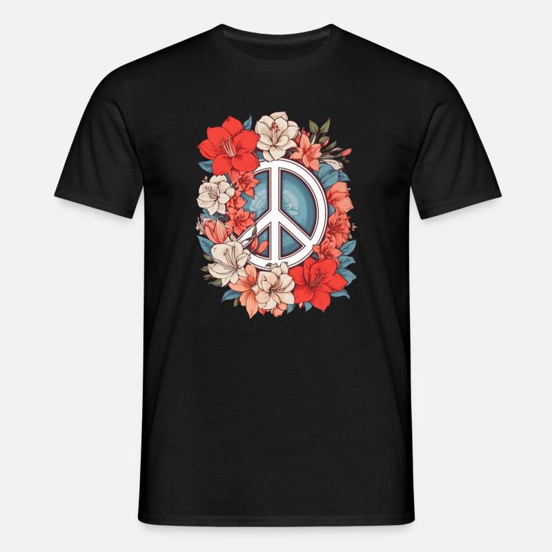 Friedenszeichen - Männer T-Shirt - Schwarz