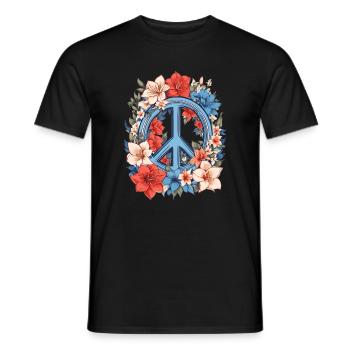 Friedenszeichen - Männer T-Shirt - Schwarz - Vorne - AI Model Male 178 light (178cm)