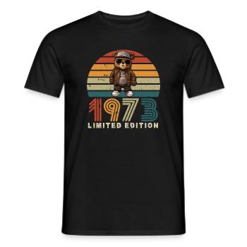 1973 édition limitée anniversaire vintage - T-shirt homme - noir - Devant - AI Model Male 178 light (178cm)
