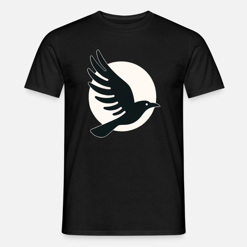Rabe Mond Flug - Männer T-Shirt - Schwarz