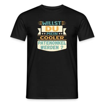PATENONKEL WERDEN - ONKEL TAUFE PATE - Männer T-Shirt - Schwarz - Vorne - AI Model Male 178 light (178cm)