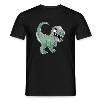 Dinosaurier Zombie Gruselig - Männer T-Shirt - Schwarz - Vorne - AI Model Male 178 light (178cm)