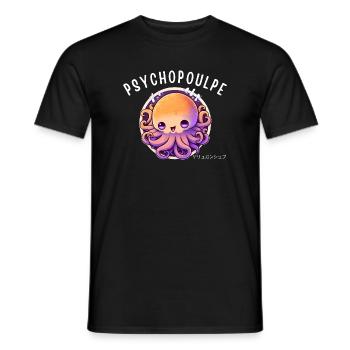 Psyche Pieuvre Arcenciel - T-shirt homme - noir - Devant - AI Model Male 178 light (178cm)