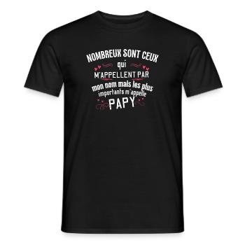 Papi: ceux qui m'appellent - T-shirt homme - noir - Devant - AI Model Male 178 light (178cm)