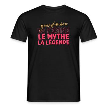 Grand-mère: Femme Mythe Légende - T-shirt homme - noir - Devant - AI Model Male 178 light (178cm)