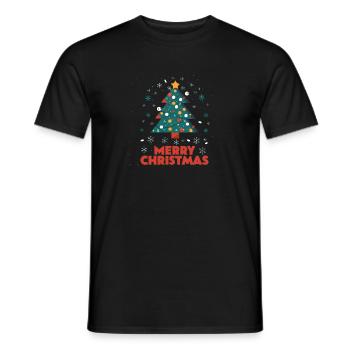 Merry Christmas Weihnachts Design Tannenbaum Neu - Männer T-Shirt - Schwarz - Vorne - AI Model Male 178 light (178cm)