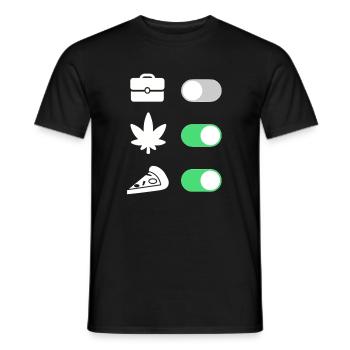 High on Life – Pizza & Chill, No Work - Männer T-Shirt - Schwarz - Vorne - AI Model Male 178 light (178cm)