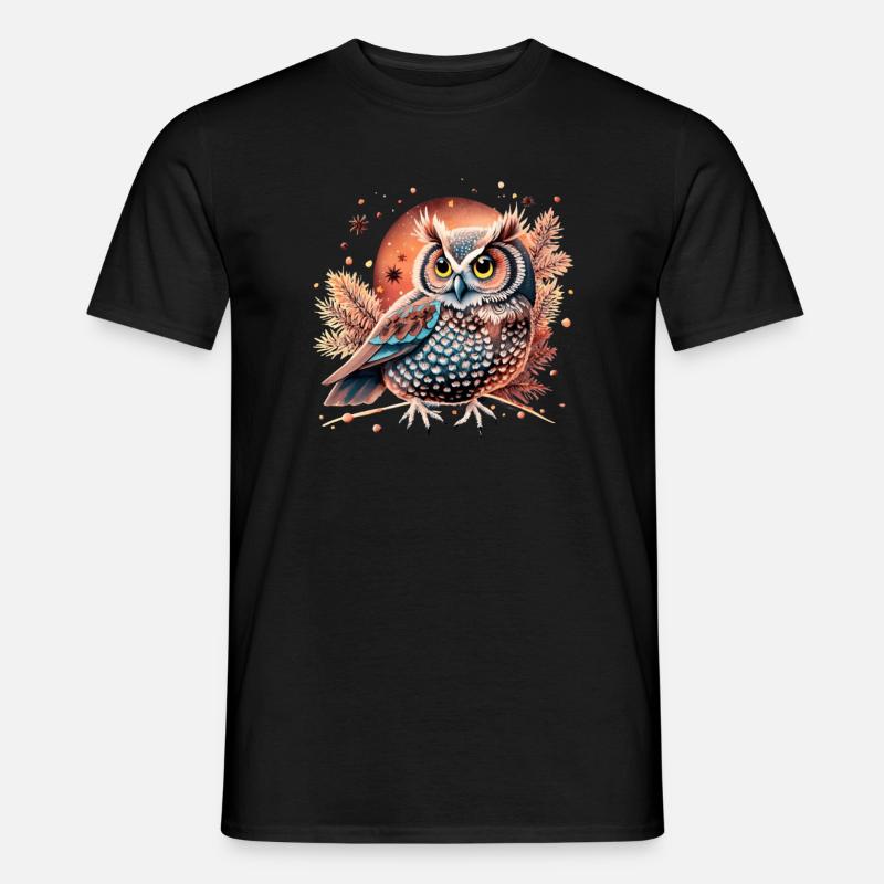 hibou_ niedliche Eule - Männer T-Shirt - Schwarz