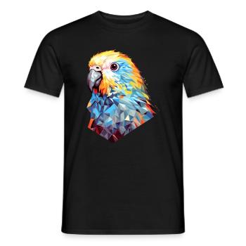 Budgie Polygon Bird Budgies - Men's T-Shirt - black - Front - AI Model Male 178 light (178cm)