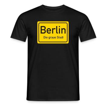 Panneau toponymique Berlin Allemagne - T-shirt homme - noir - Devant - AI Model Male 178 light (178cm)