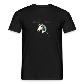 Hobby Horse gezeichnet mit Herz - Männer T-Shirt - Schwarz - Vorne - AI Model Male 178 light (178cm)