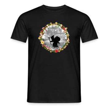 Knecht Ruprecht im Scherenschnitt Stil Weihnachten - Männer T-Shirt - Schwarz - Vorne - AI Model Male 178 light (178cm)