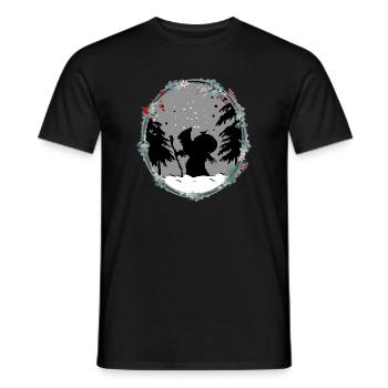 Knecht Ruprecht im Scherenschnitt Stil Weihnachten - Männer T-Shirt - Schwarz - Vorne - AI Model Male 178 light (178cm)