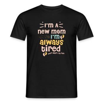 mom - Men's T-Shirt - black - Front - AI Model Male 178 light (178cm)
