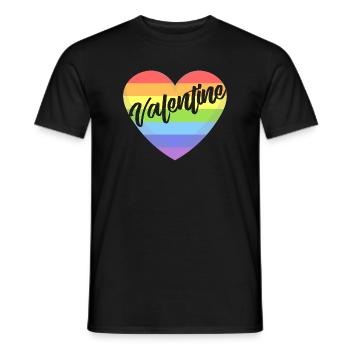 Saint Valentin lgbt coeur gay pride t-shirt - T-shirt homme - noir - Devant - AI Model Male 178 light (178cm)