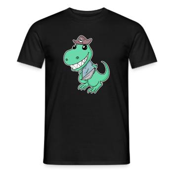 Dinosaure Pirate pour les enfants - T-shirt homme - noir - Devant - AI Model Male 178 light (178cm)