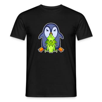 Pinguin kotzt Kotze - Männer T-Shirt - Schwarz - Vorne - AI Model Male 178 light (178cm)