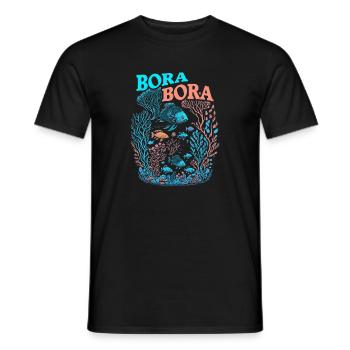 Bora Bora - Récif Corallien - T-shirt homme - noir - Devant - AI Model Male 178 light (178cm)