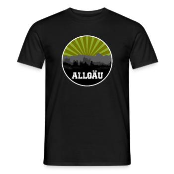 Allgäu Retro Skyline - Men's T-Shirt - black - Front - AI Model Male 178 light (178cm)