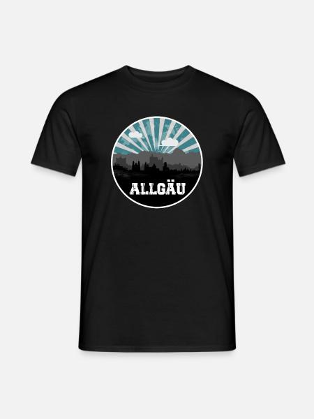 Allgäu Blue Hour Skyline - Men's T-Shirt - black